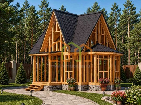 Каркасный дом без отделки 6х8